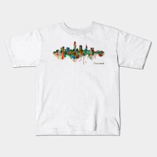 Cleveland Watercolor Skyline Kids T-Shirt